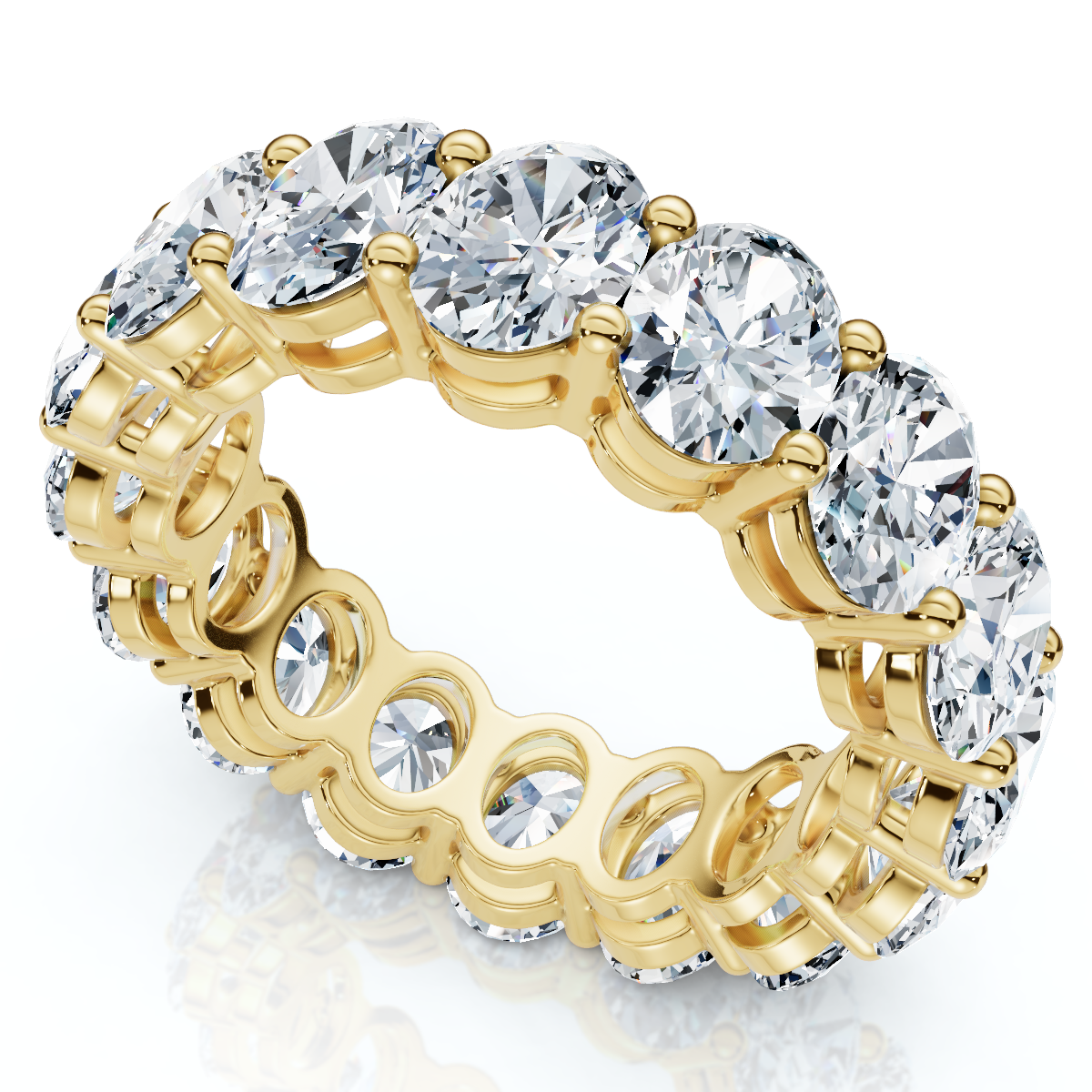 7Ct Oval Diamond Eternity Ring 14k Gold or Platinum Lab Grown EF/VS