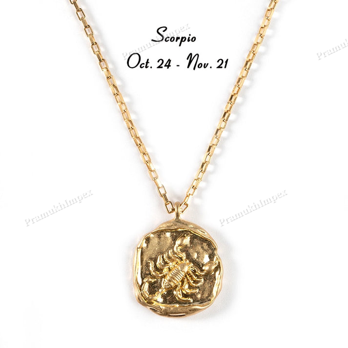 Sterling Silver Gold Plated Zodiac Sign Pendant