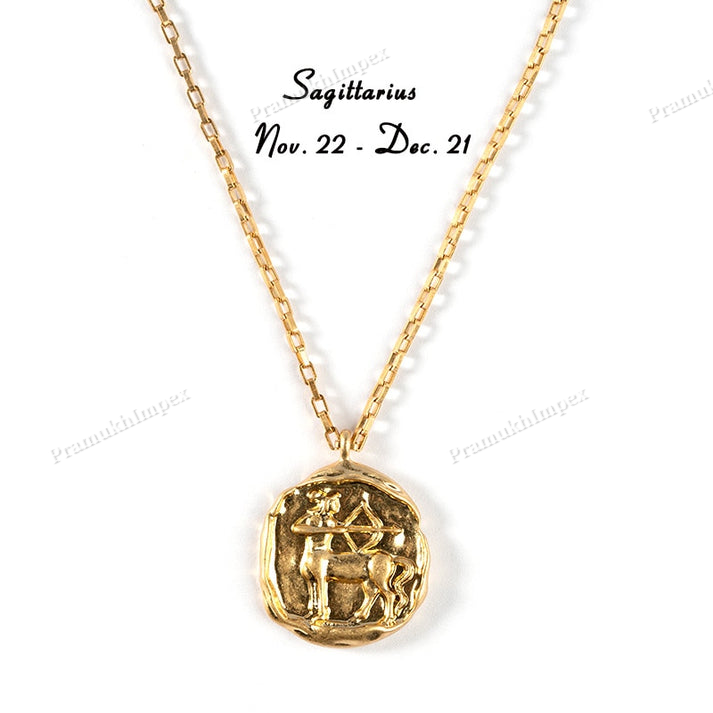 Sterling Silver Gold Plated Zodiac Sign Pendant
