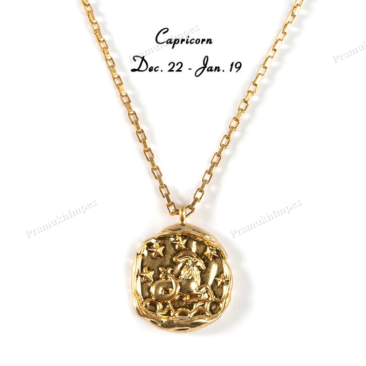 Sterling Silver Gold Plated Zodiac Sign Pendant