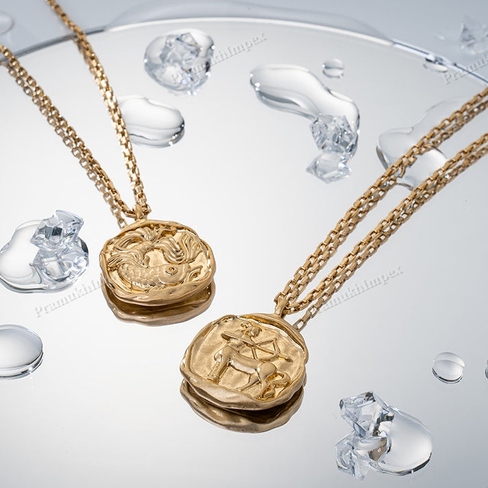 Sterling Silver Gold Plated Zodiac Sign Pendant