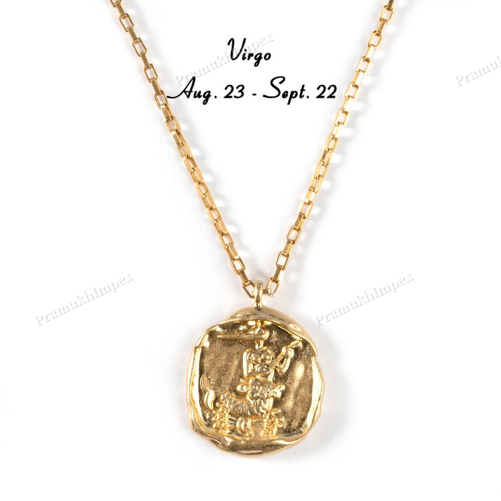 Sterling Silver Gold Plated Zodiac Sign Pendant