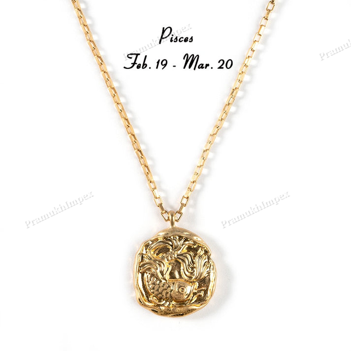 Sterling Silver Gold Plated Zodiac Sign Pendant