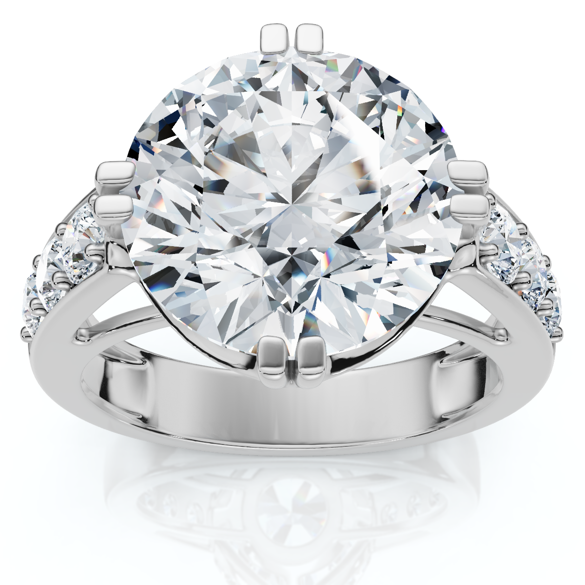 Certified 4 1/2Ct Bauer Diamond Engagement Ring 14k Gold Lab Grown