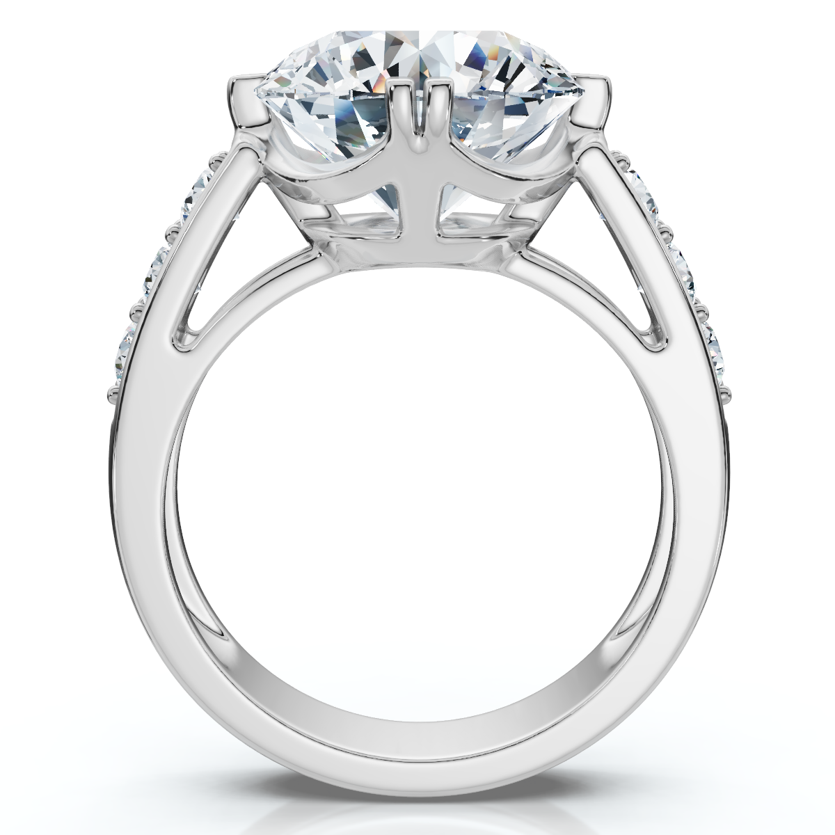 Certified 4 1/2Ct Bauer Diamond Engagement Ring 14k Gold Lab Grown