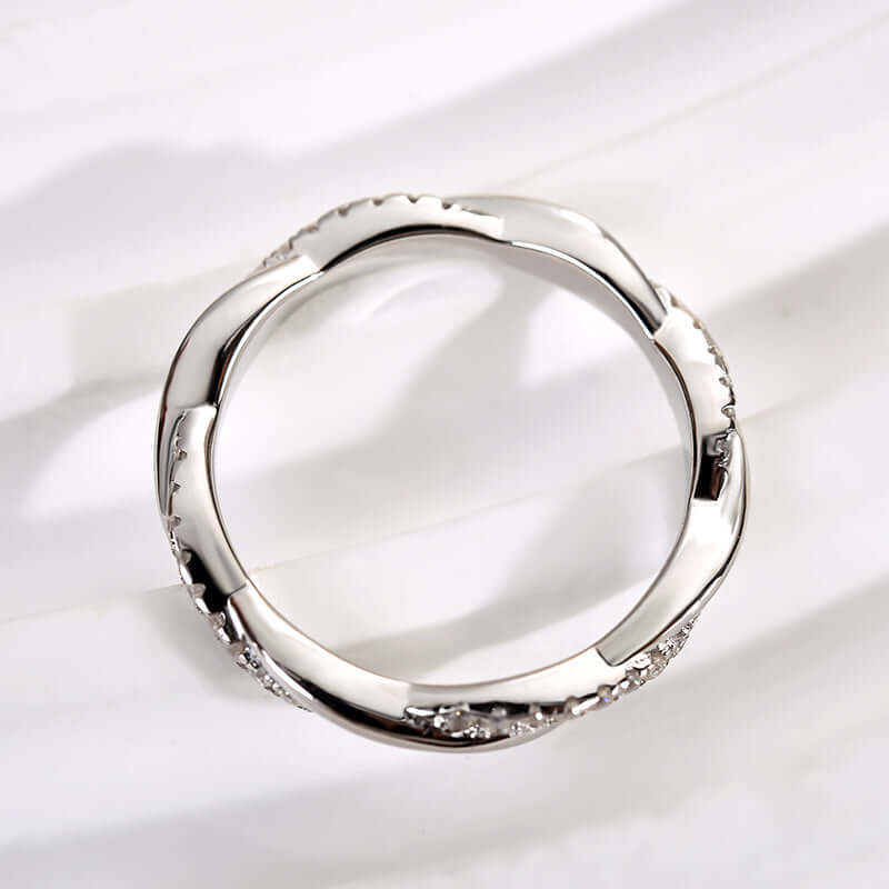 Solarii Classic Moissanite Twilight Twist Wedding Band Ring