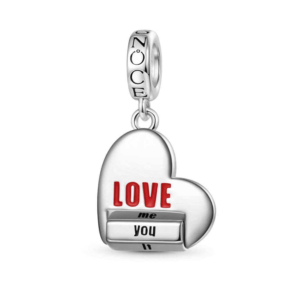 Gnoce Heart Rotating “LOVE” World Pendant Dangle Charm