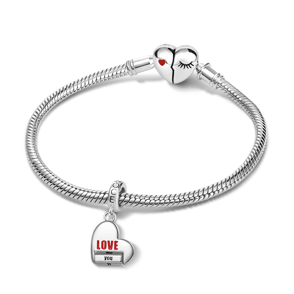 Gnoce Heart Rotating “LOVE” World Pendant Dangle Charm