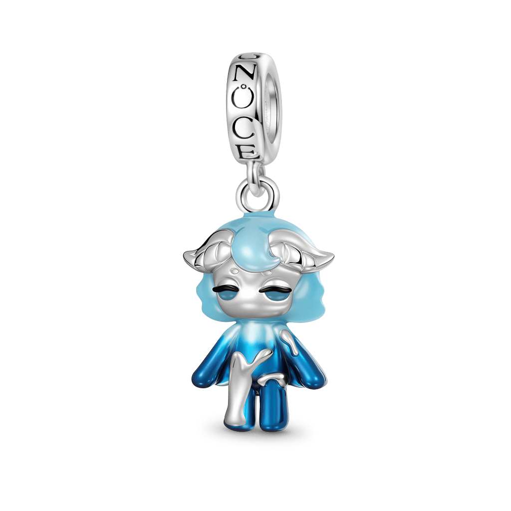 Gnoce Halloween Blue-hued Celestial Angel Pendant Dangle Charm