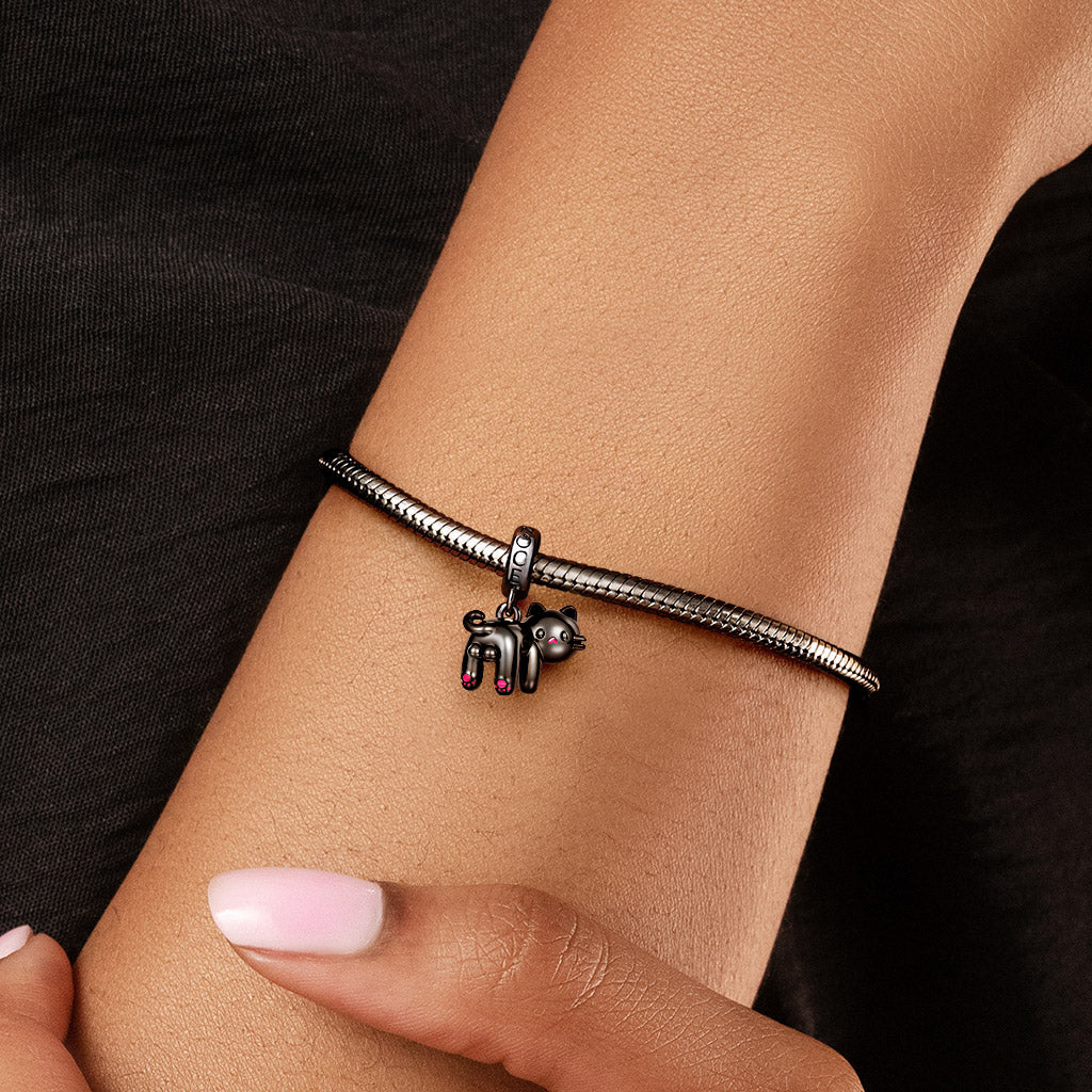Gnoce Black Cat's Butt Pendant Dangle Charm