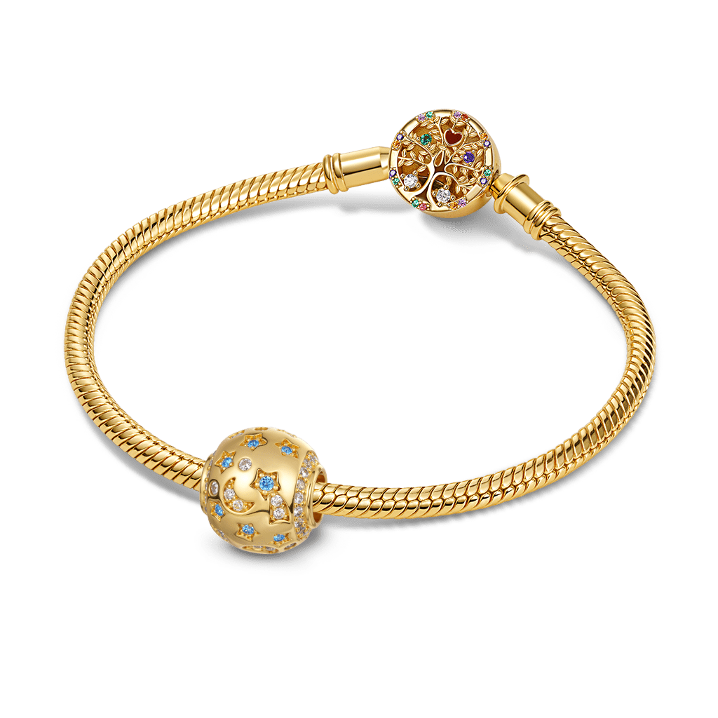 Gnoce Starry Night Stars & Moon Charm