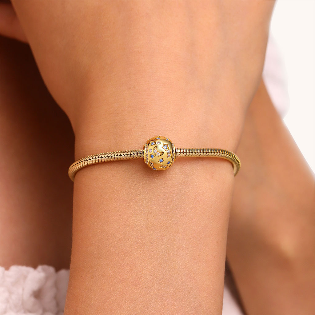 Gnoce Starry Night Stars & Moon Charm