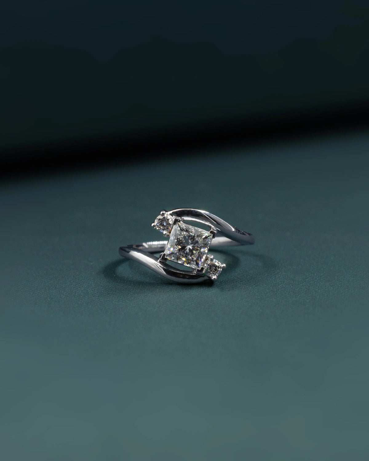 1.14 CTW Princess Cut Lab-Grown Diamond Bypass Engagement