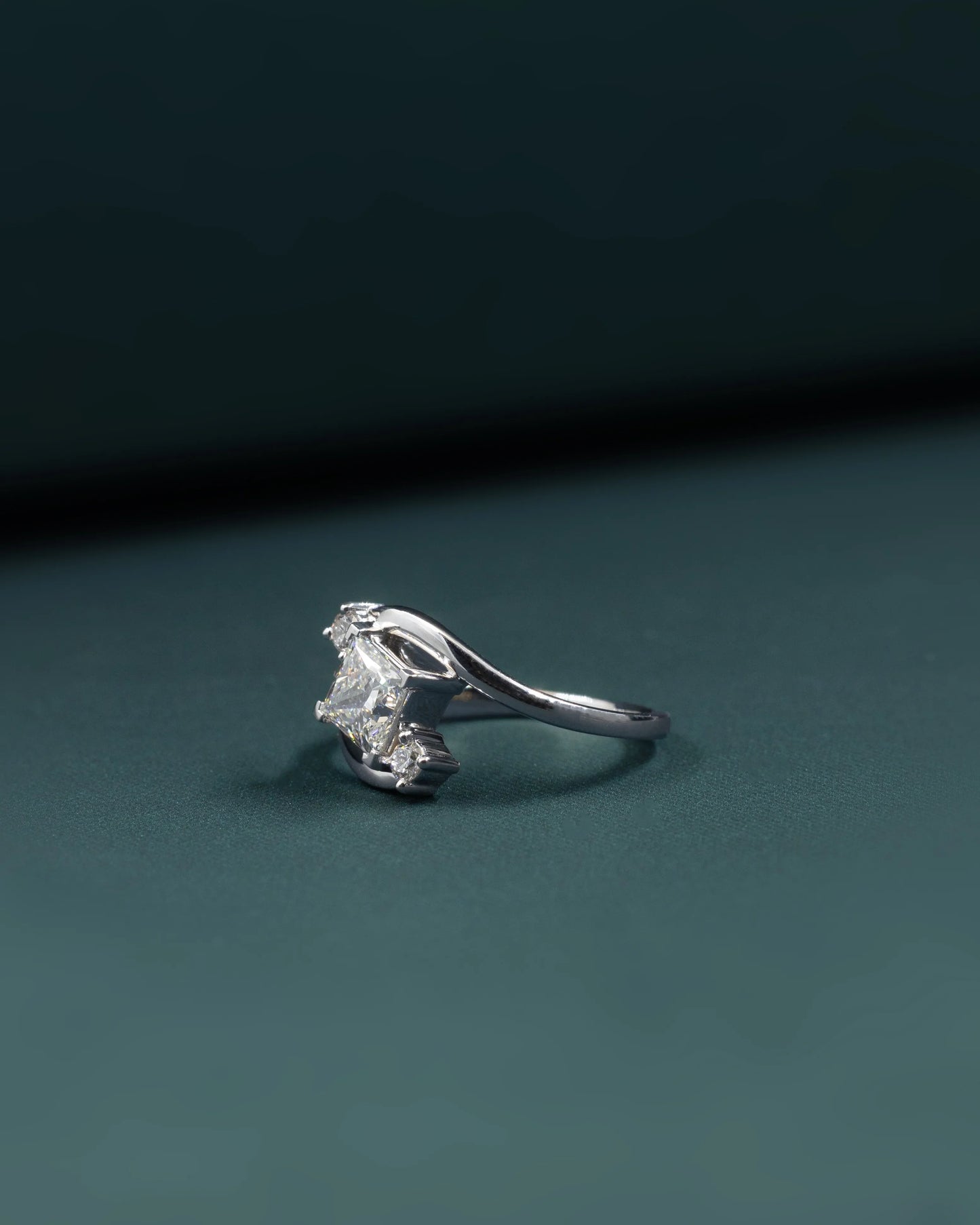 1.14 CTW Princess Cut Lab-Grown Diamond Bypass Engagement