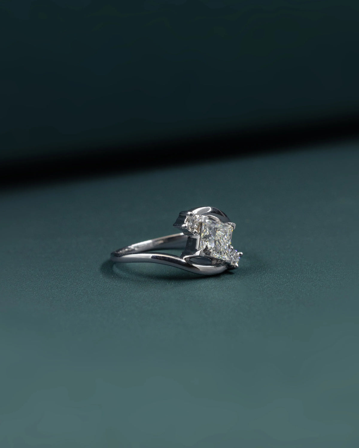 1.14 CTW Princess Cut Lab-Grown Diamond Bypass Engagement
