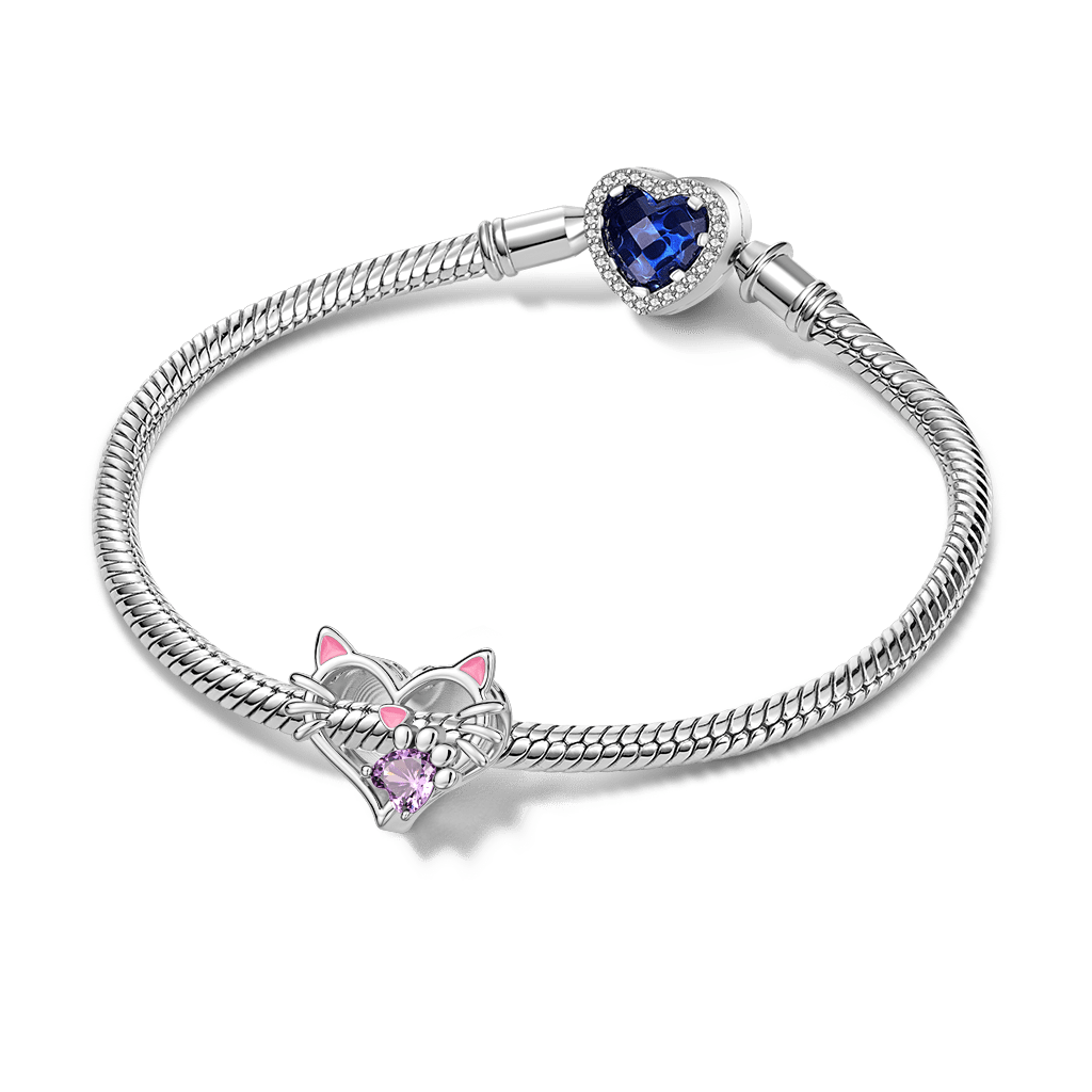 Gnoce Engravable Pet Cat Birthstone Charm