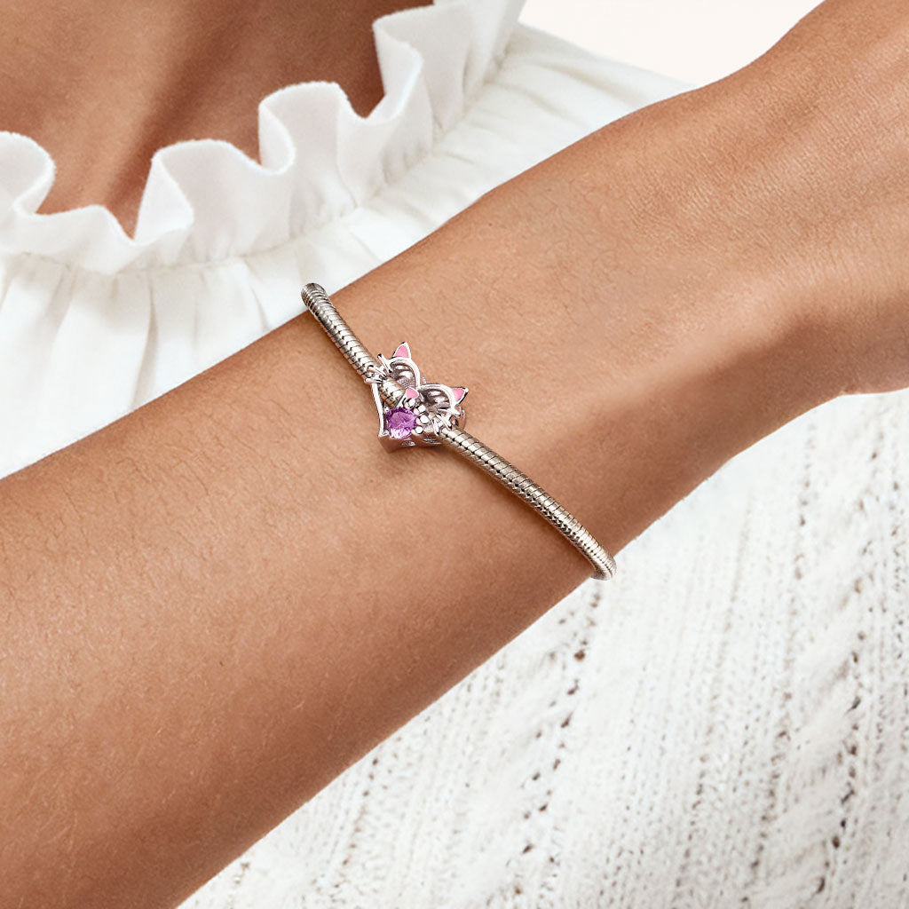 Gnoce Engravable Pet Cat Birthstone Charm