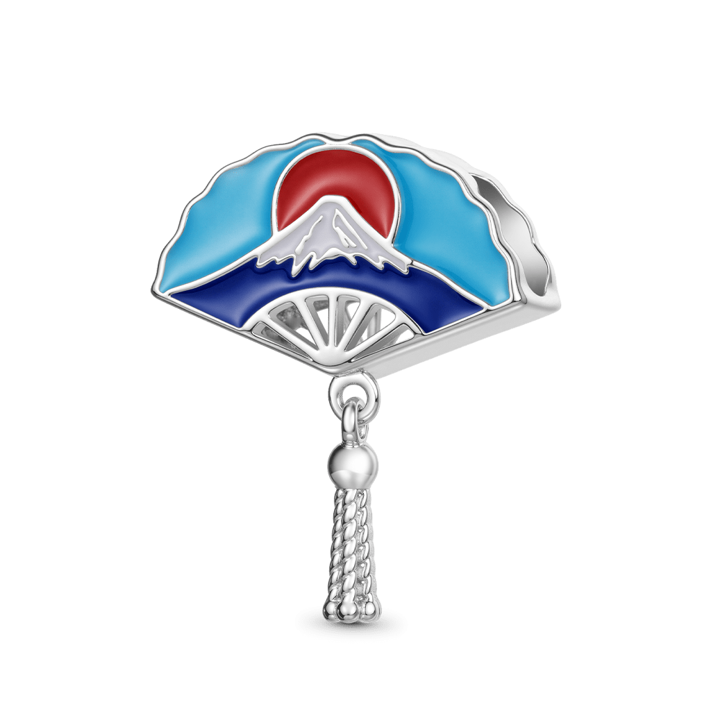 Gnoce Japan Mount Fuji Japan Customized Blessings Fan Charm