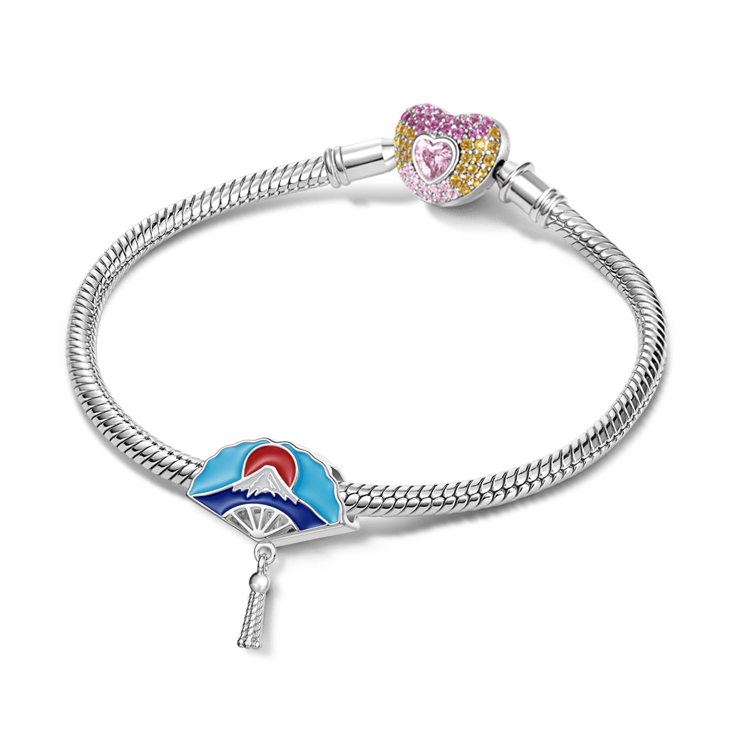 Gnoce Japan Mount Fuji Japan Customized Blessings Fan Charm