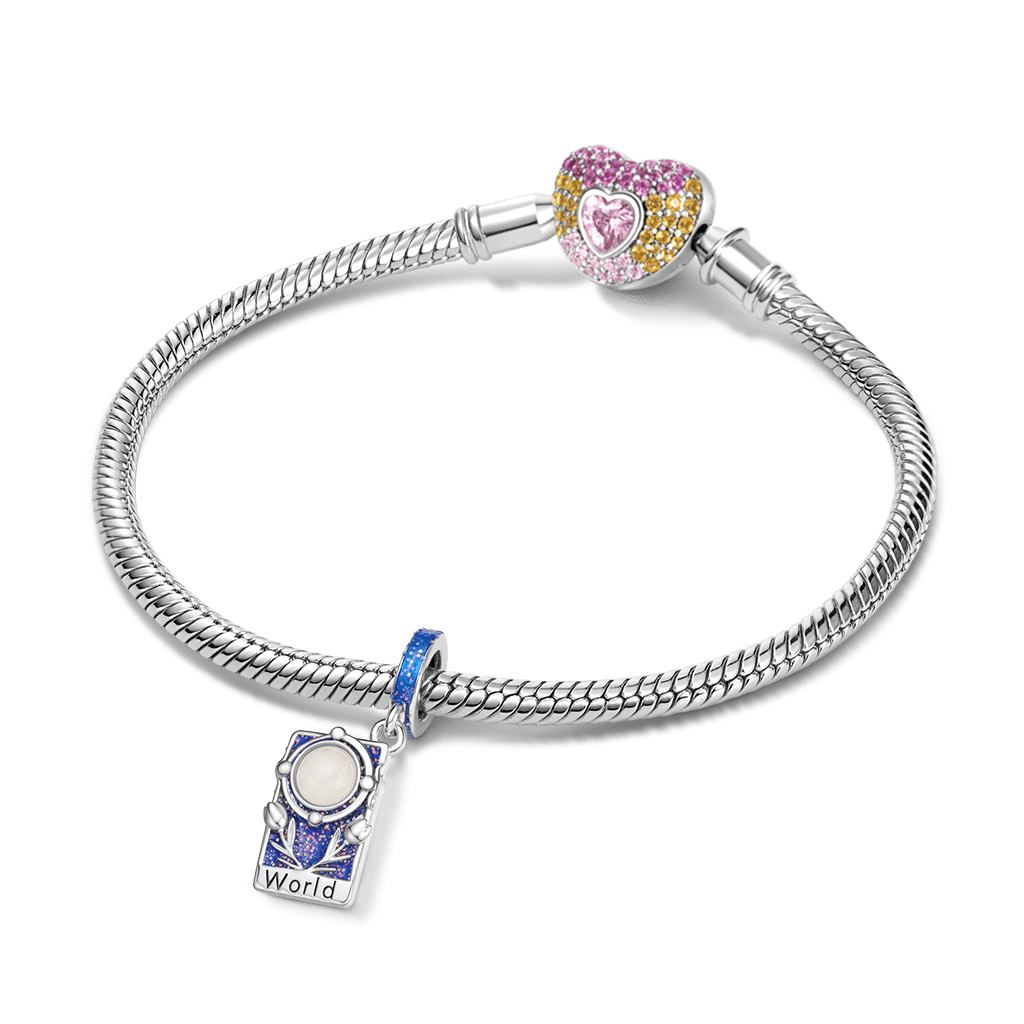 Gnoce Tarot World Card Glow-in-the-Dark Pendant Dangle Charm