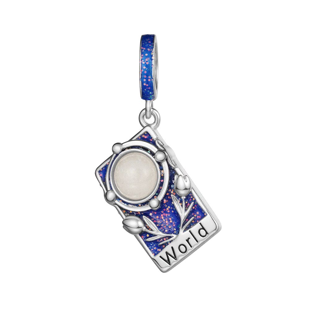 Gnoce Tarot World Card Glow-in-the-Dark Pendant Dangle Charm