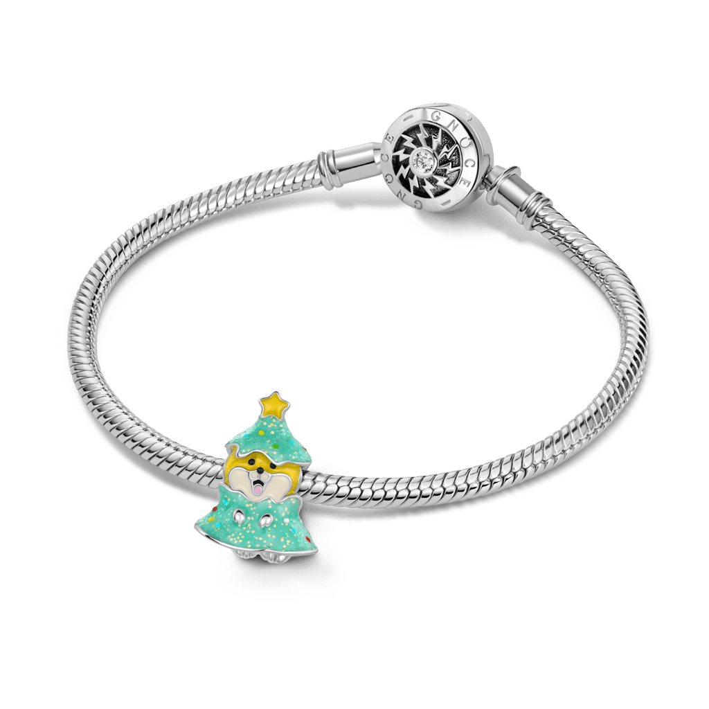 Gnoce Christmas Tree Corgi Glow-in-the-Dark Charm