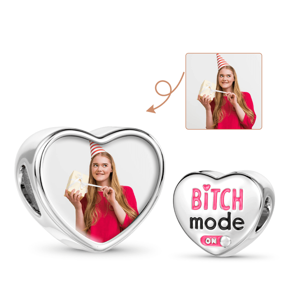 Gnoce Personalized Swearing Series Bitch Photo Charm