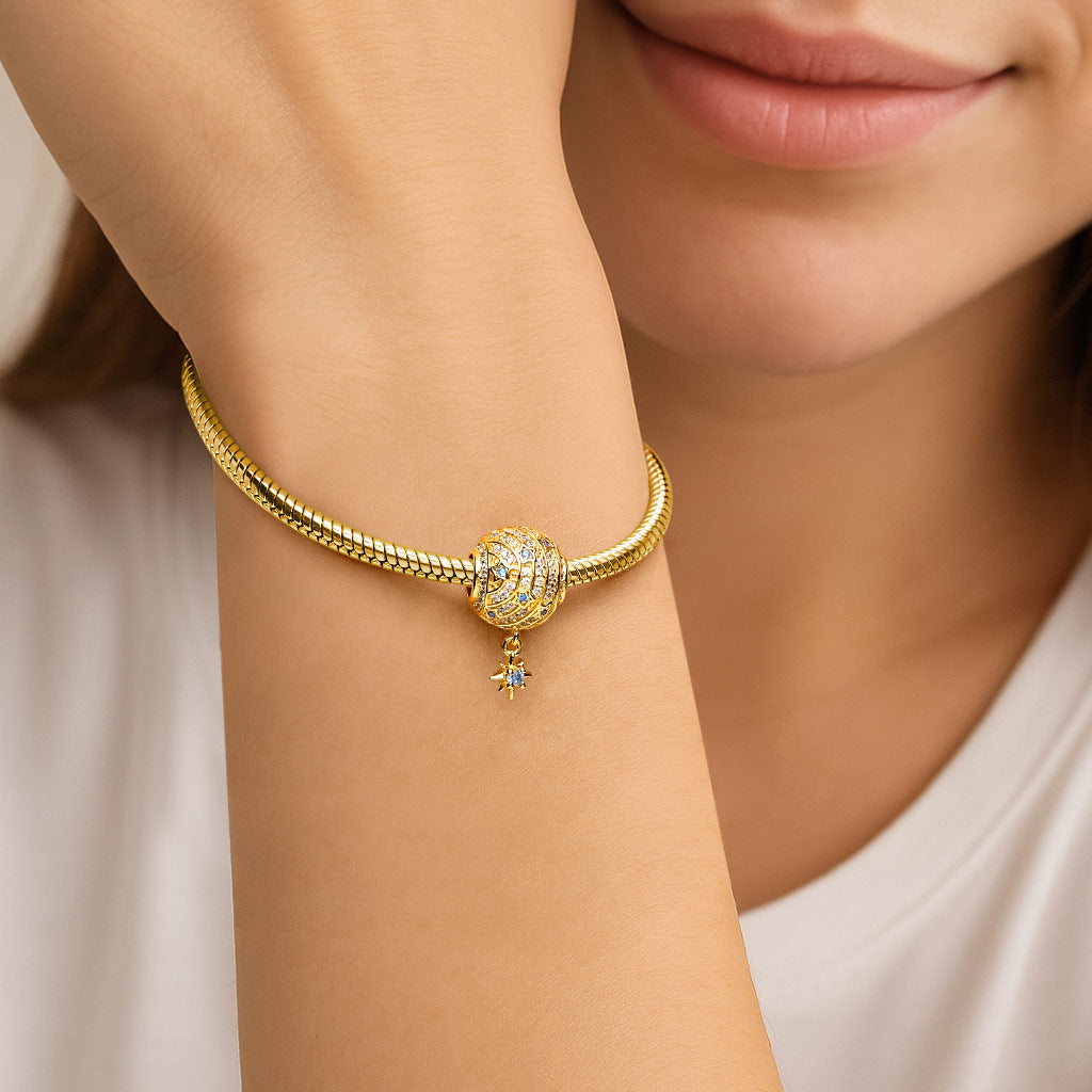 Gnoce Sparkling Starry Night with Star Dangle Charm