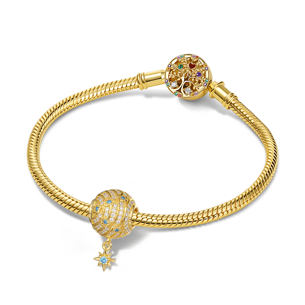 Gnoce Sparkling Starry Night with Star Dangle Charm
