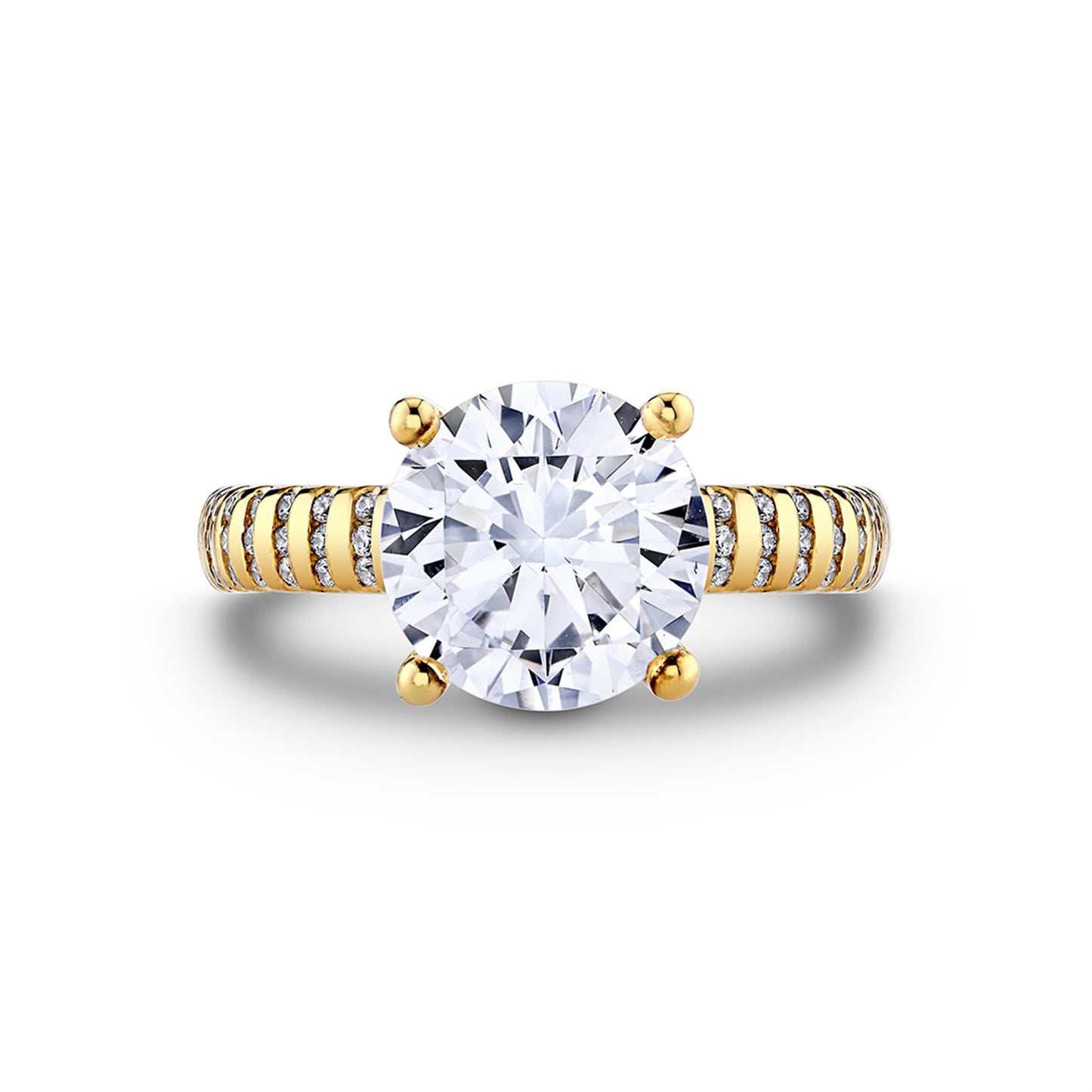 Round Diamond Wide Band Engagement Ring