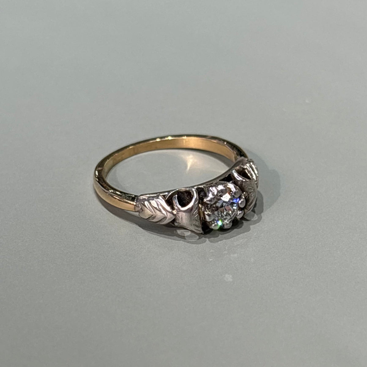 0.35CT Old European Cut Diamond Arrow Tree Ring | Vintage