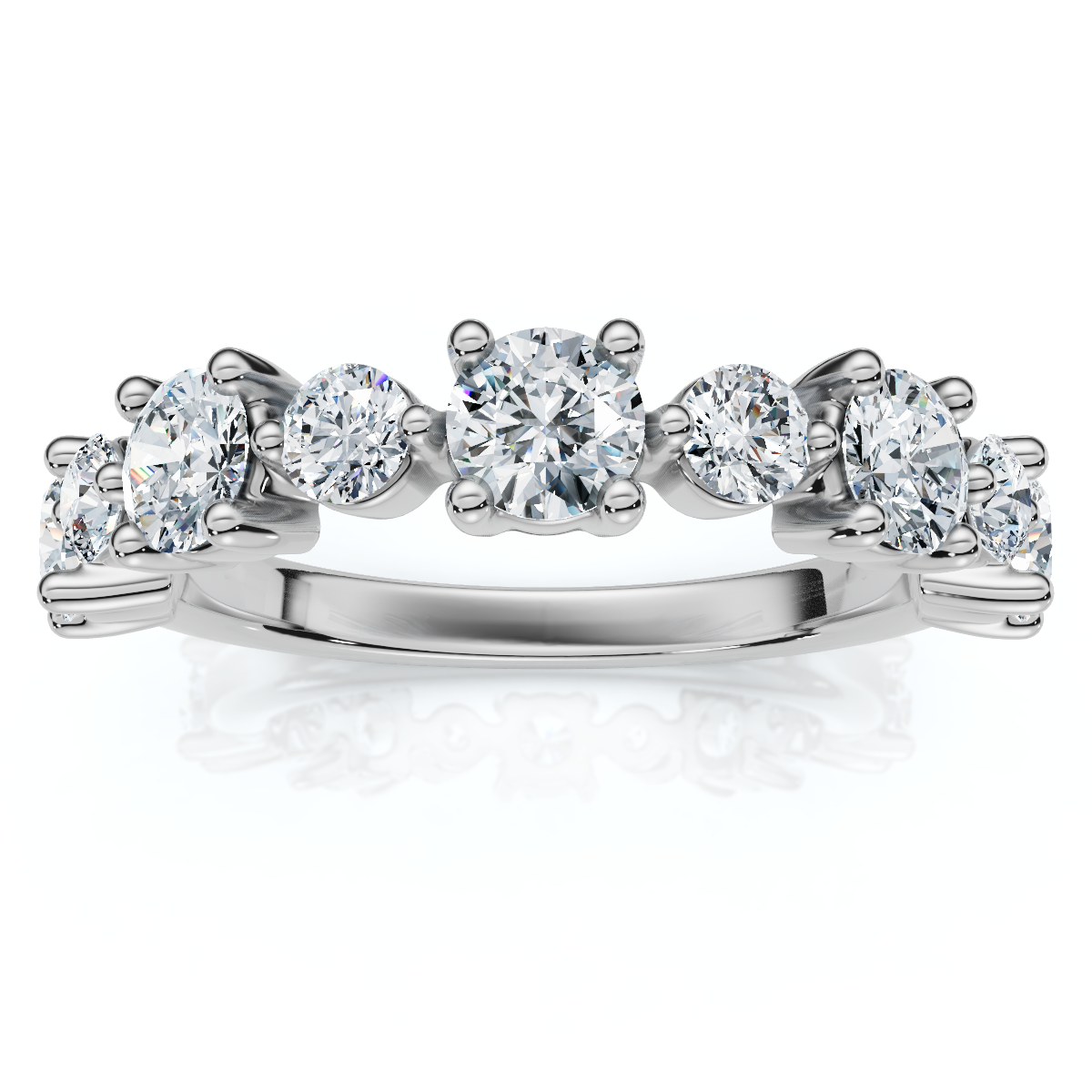 1.13Ct Natural Diamond Stackable Wedding Ring Gold 14k White Gold