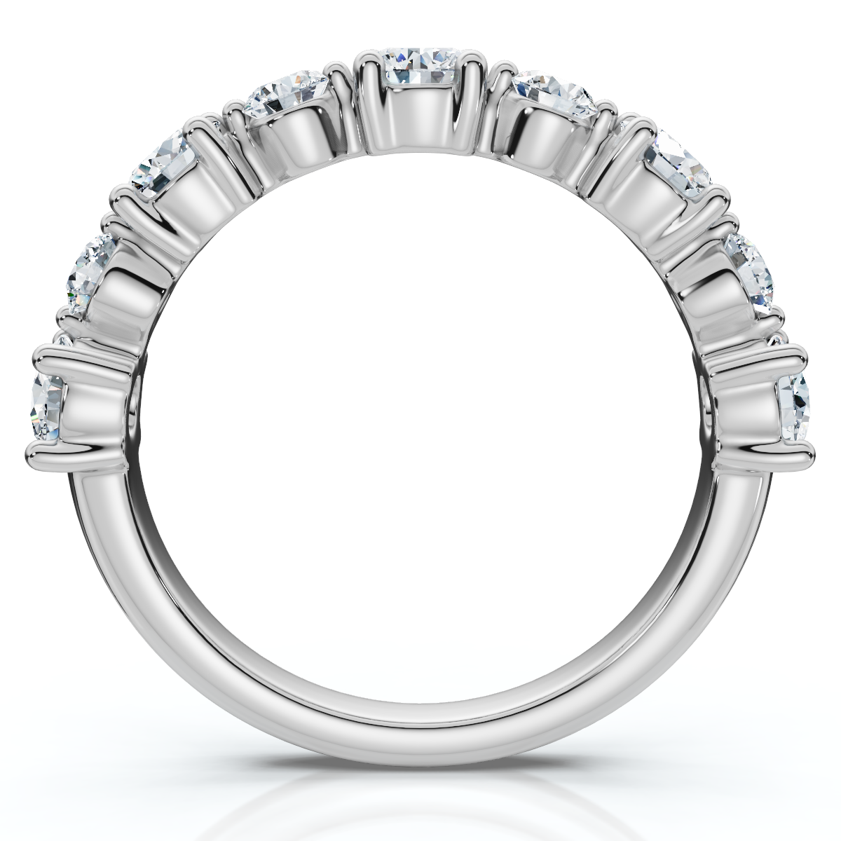 1.13Ct Natural Diamond Stackable Wedding Ring Gold 14k White Gold