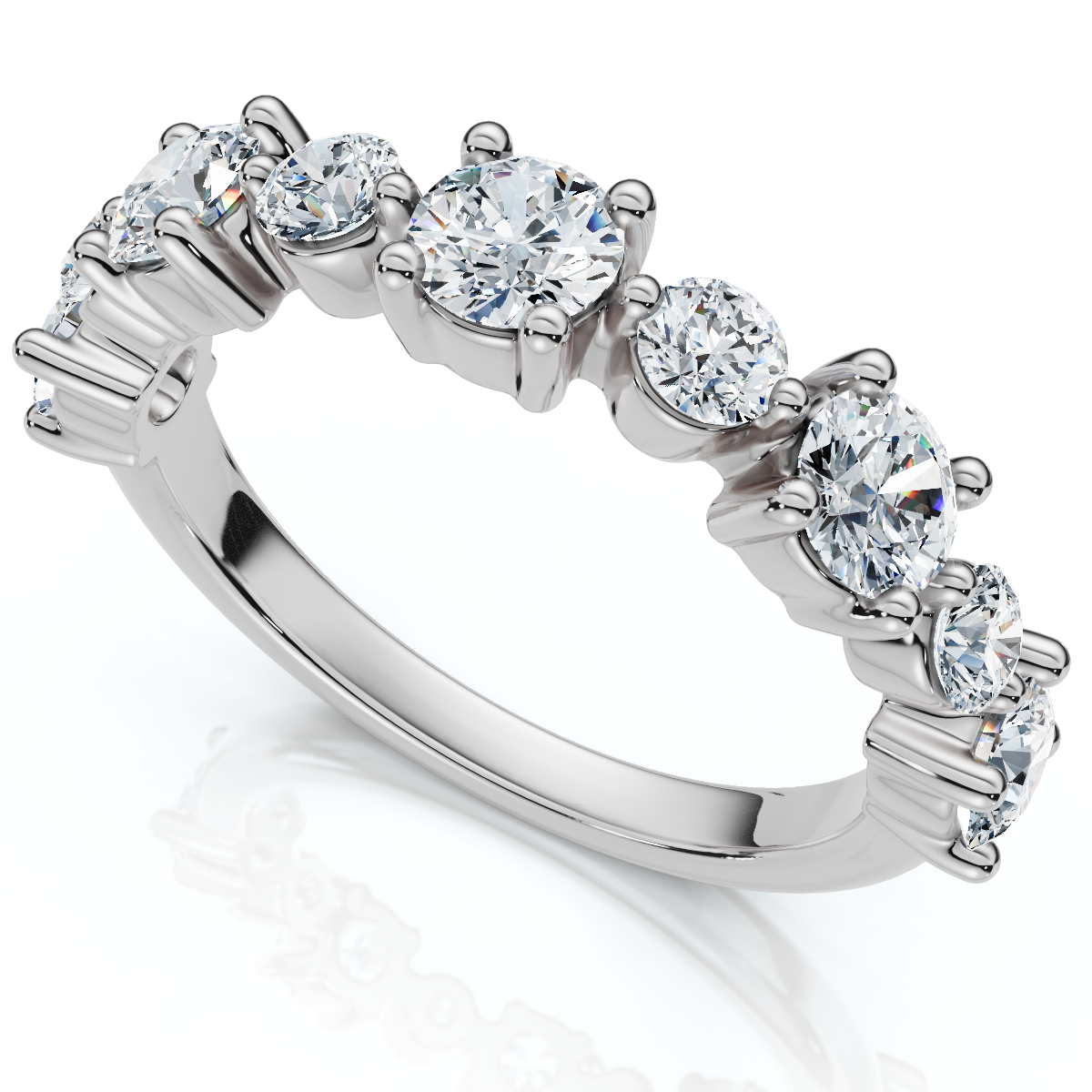 1.13Ct Natural Diamond Stackable Wedding Ring Gold 14k White Gold