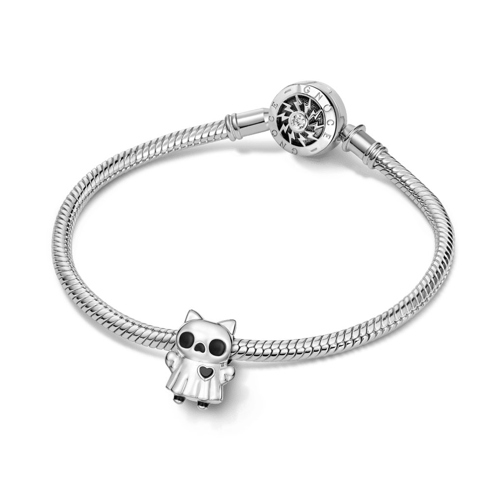 Gnoce Engravable Ghost Cat Charm