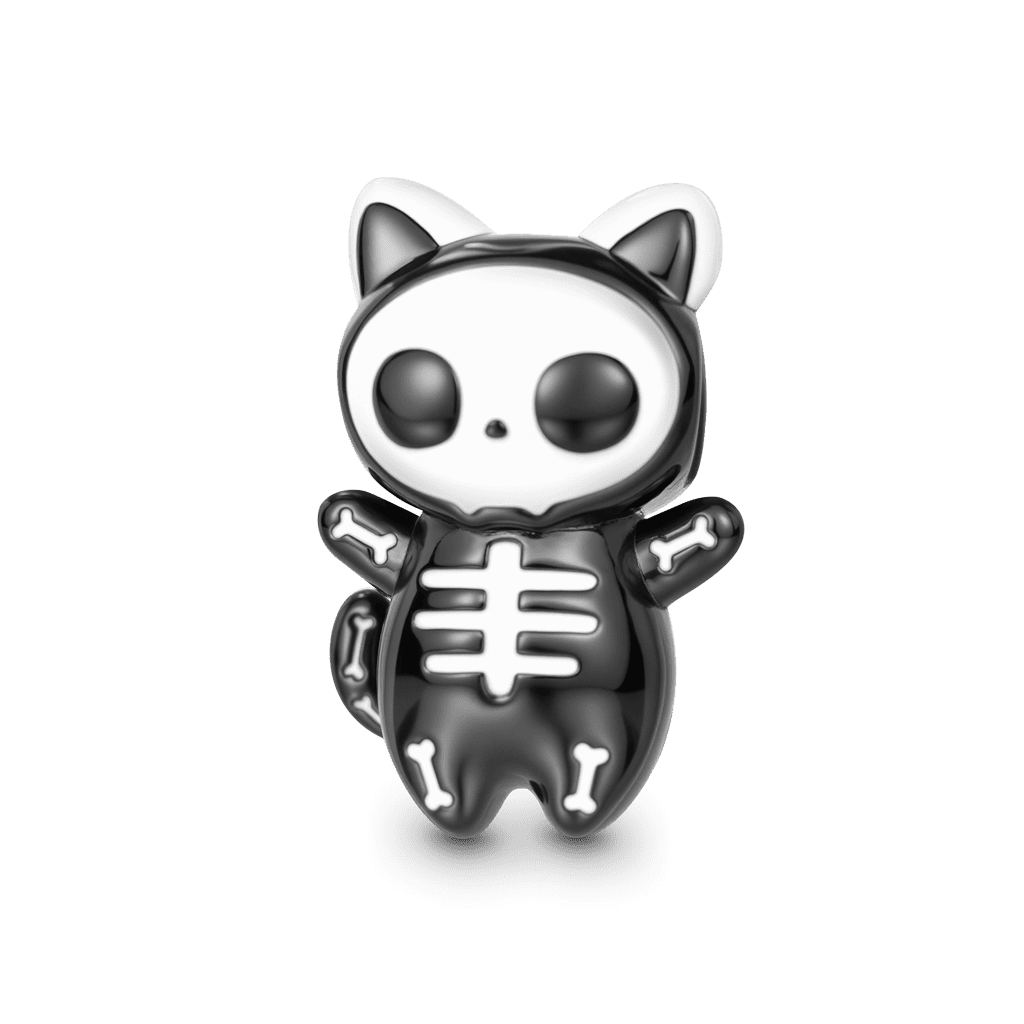 Gnoce Engravable Skull Cat Charm