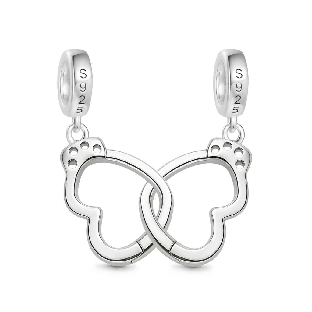 Gnoce Personalized Openable Lover's Handcuff Pendant Dangle Charm