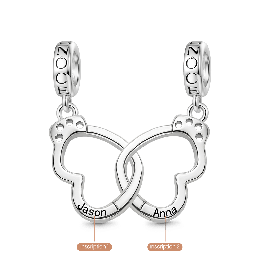 Gnoce Personalized Openable Lover's Handcuff Pendant Dangle Charm