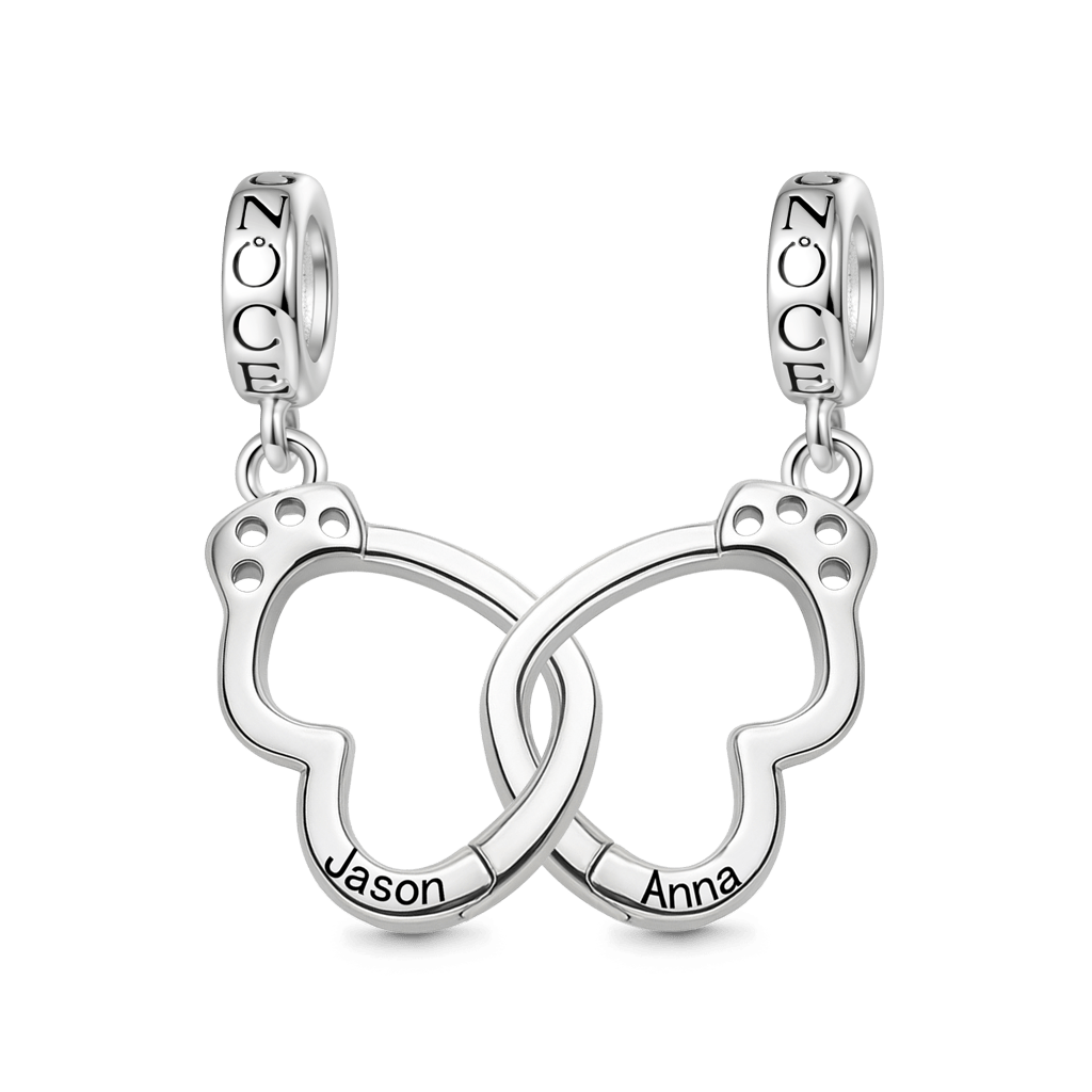 Gnoce Personalized Openable Lover's Handcuff Pendant Dangle Charm