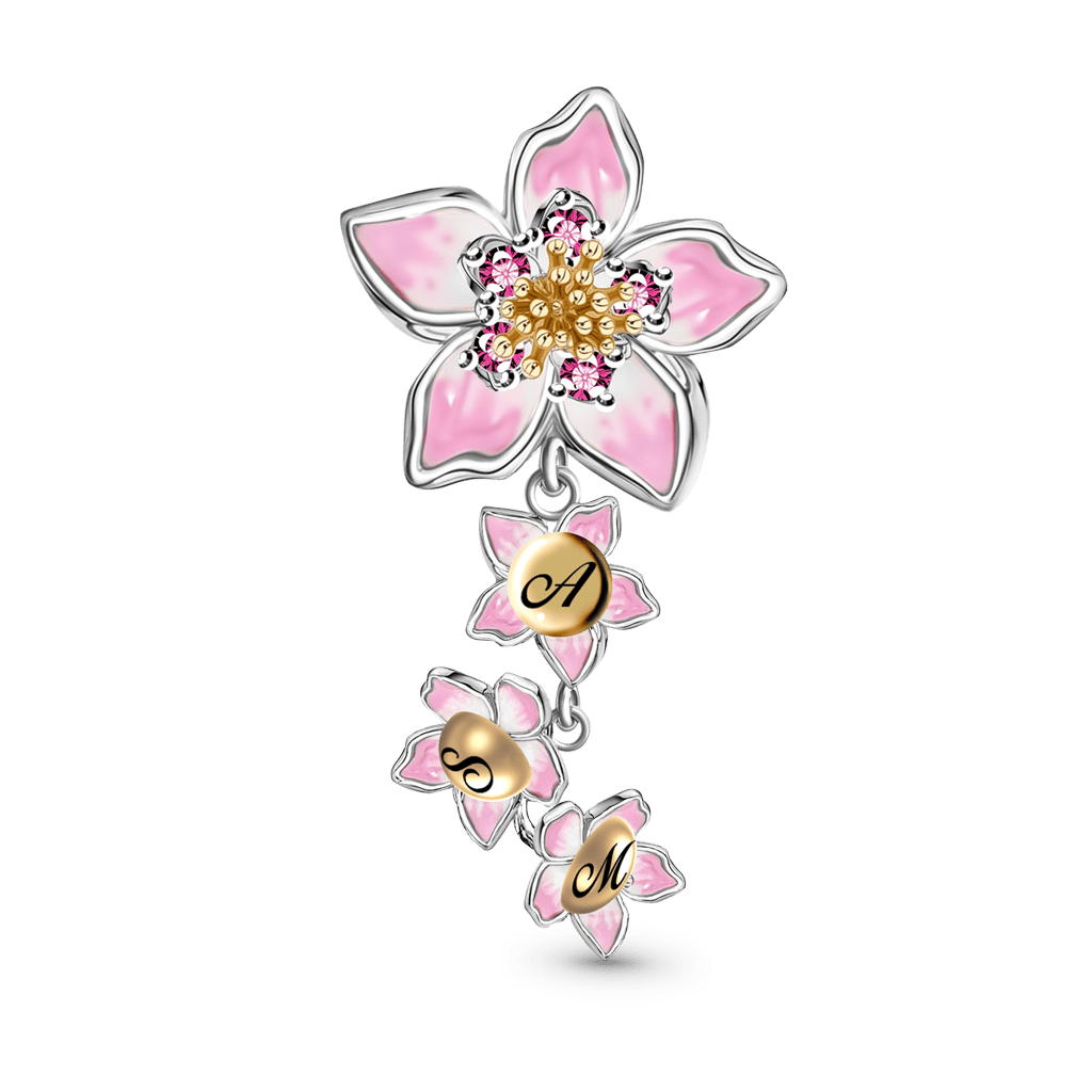 Gnoce Personalized Flower Mom with Babies Charm
