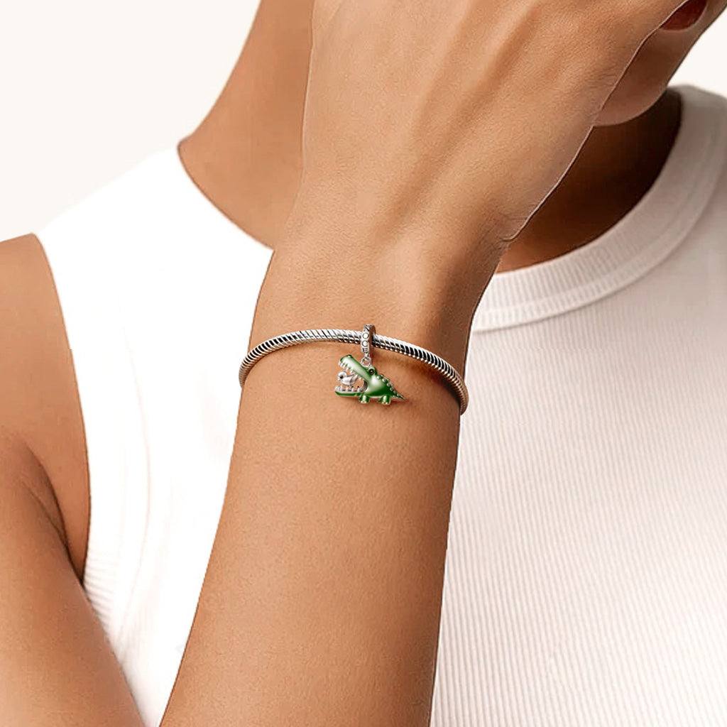 Gnoce Toothpick Bird Crocodile Pendant Dangle Charm