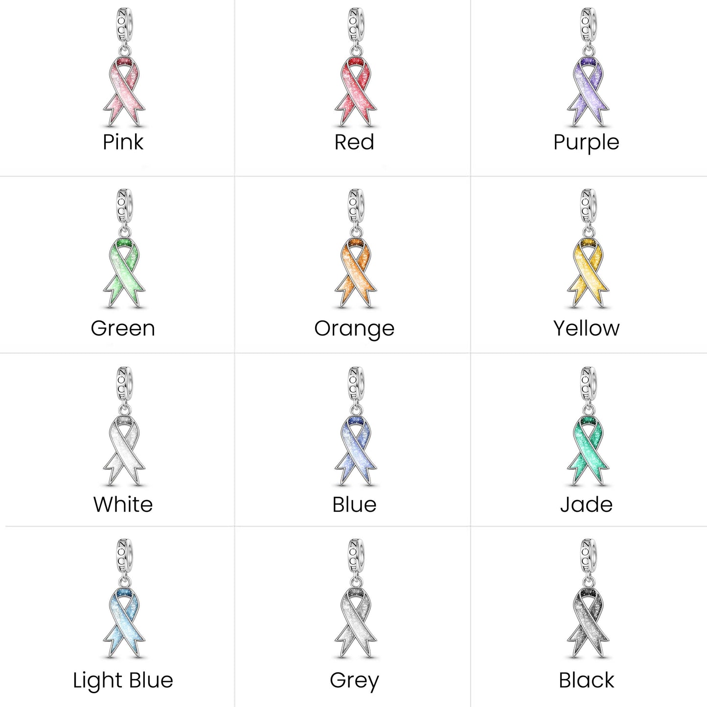 Gnoce Disease Awareness Customizable Ribbon Pendant Dangle Charm