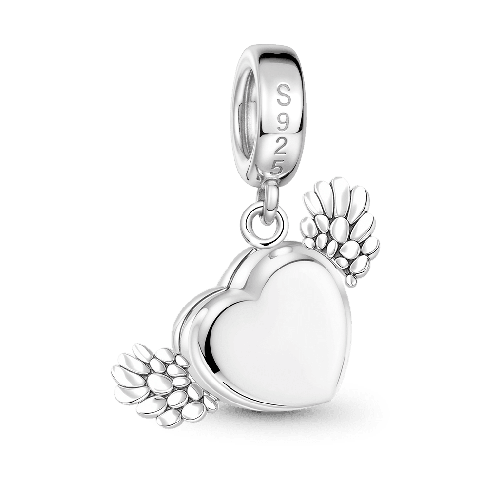 Gnoce Heating Color-changing Magic Personalized Photo Angel Wings Heart Pendent Dangle Charm
