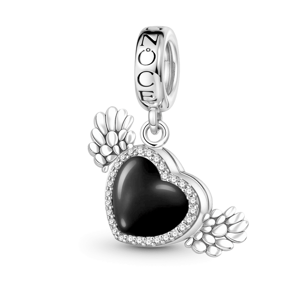 Gnoce Heating Color-changing Magic Personalized Photo Angel Wings Heart Pendent Dangle Charm