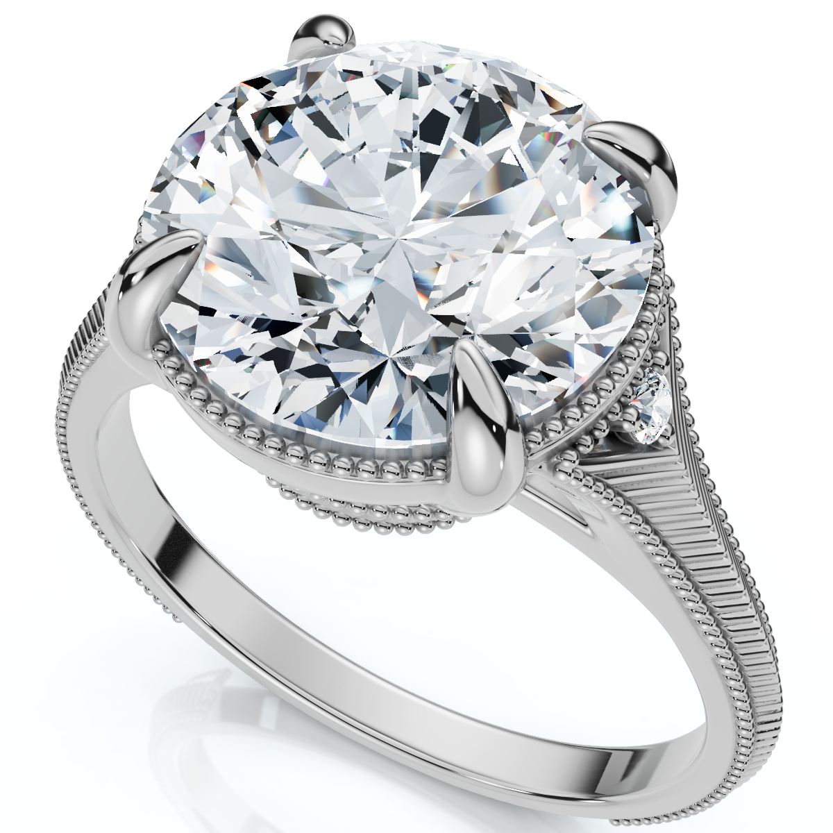Certified I/SI1 4.02Ct Swift Round Diamond Engagement Ring 14k White Gold