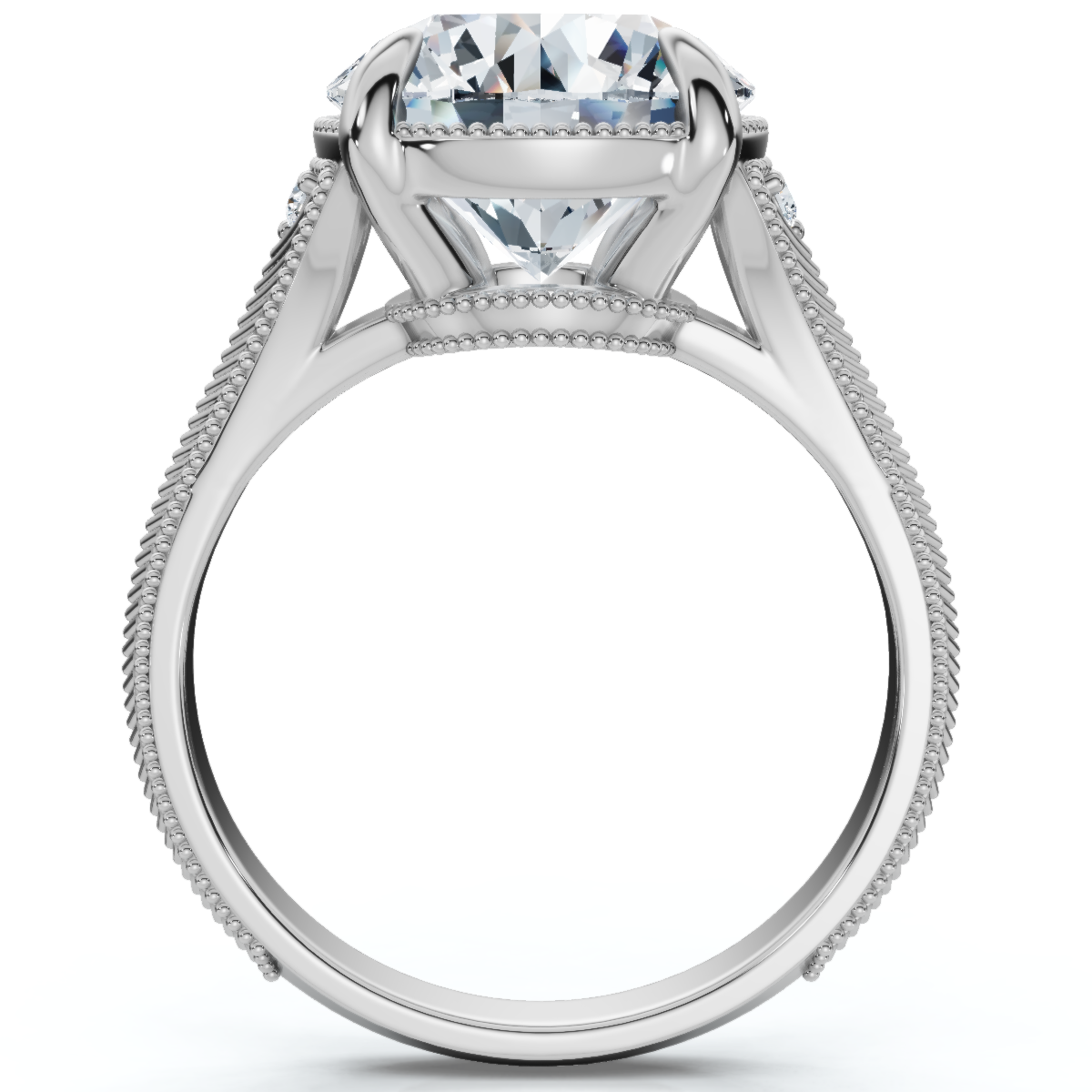 Certified I/SI1 4.02Ct Swift Round Diamond Engagement Ring 14k White Gold