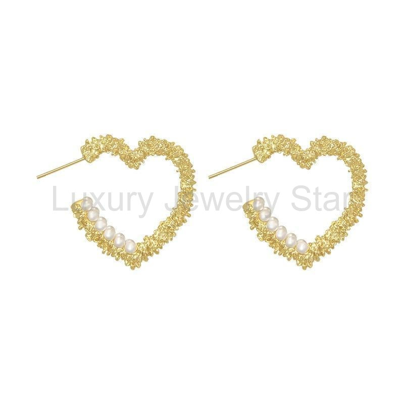 OPEN HEART PEARL EARRINGS - image 3