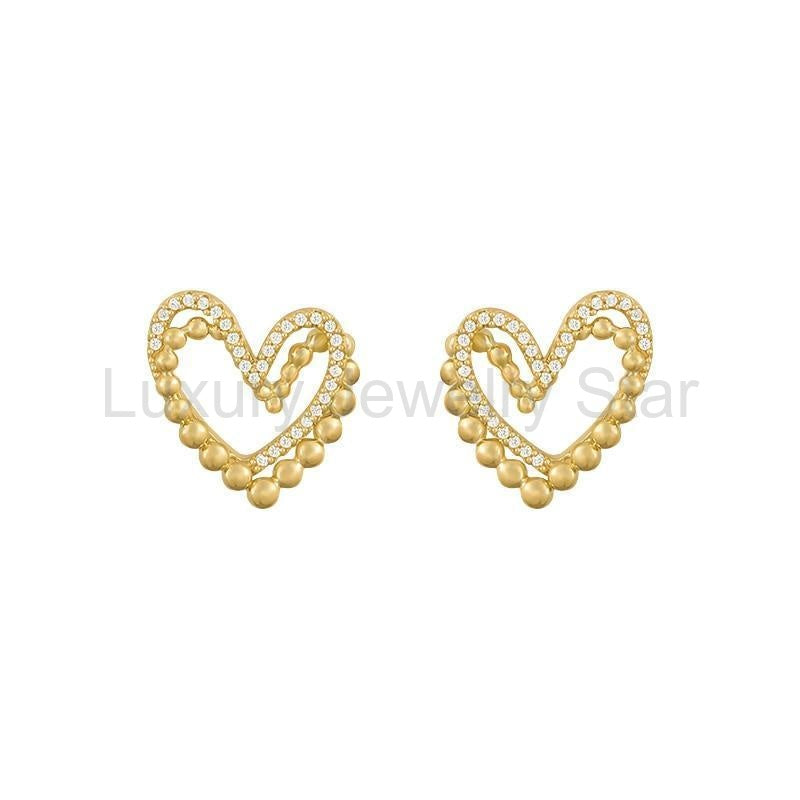 CRYSTAL HOLLOW HEART EARRINGS - image 2