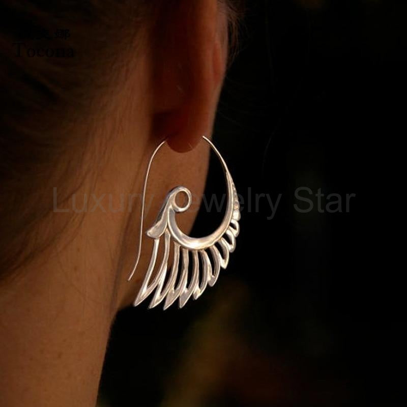 ANGEL WING STATEMENT EARRINGS