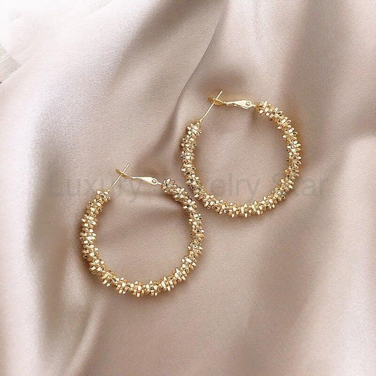 Gold Hoop Statement Earrings